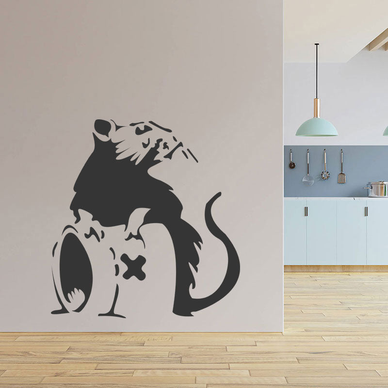 banksy graffiti rat wall art sticker decals
