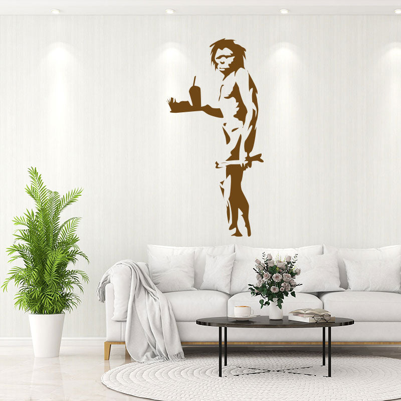 caveman takeaway banksy style wall sticker