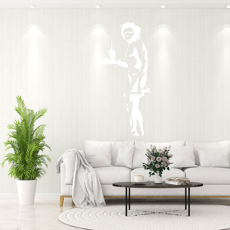 caveman takeaway banksy style wall sticker