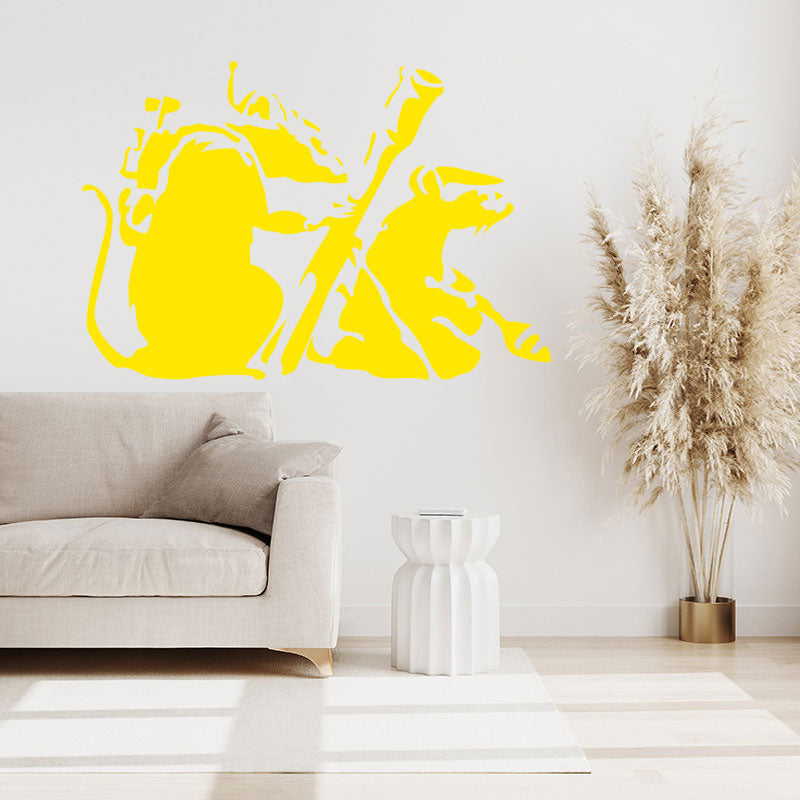banksy rats art decals wall sticker