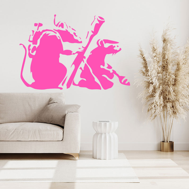 banksy rats art decals wall sticker