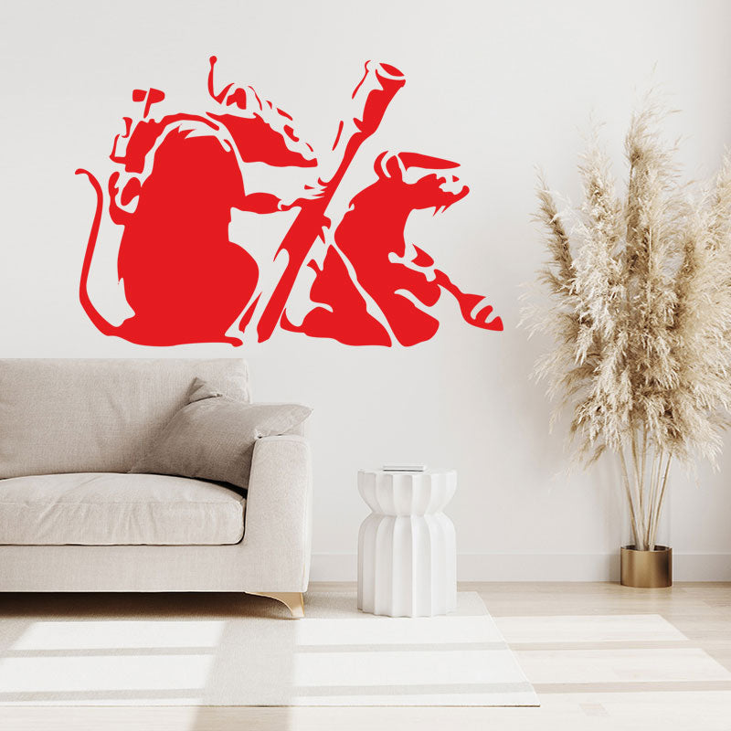 banksy rats art decals wall sticker
