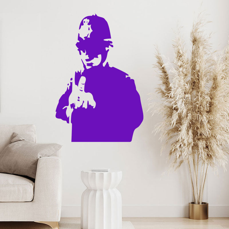 swearing cop rude banksy wall sticker