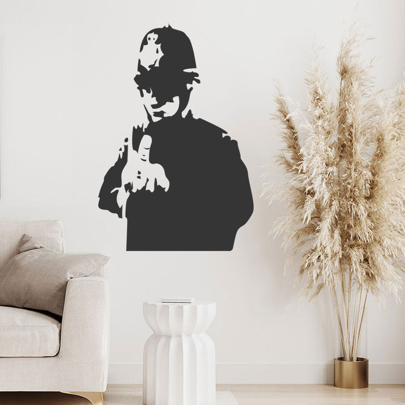swearing cop rude banksy wall sticker