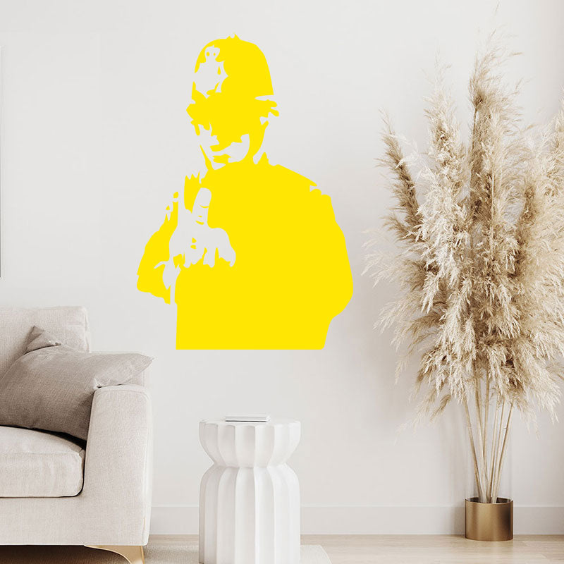swearing cop rude banksy wall sticker