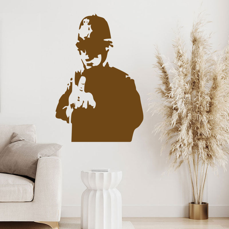 swearing cop rude banksy wall sticker