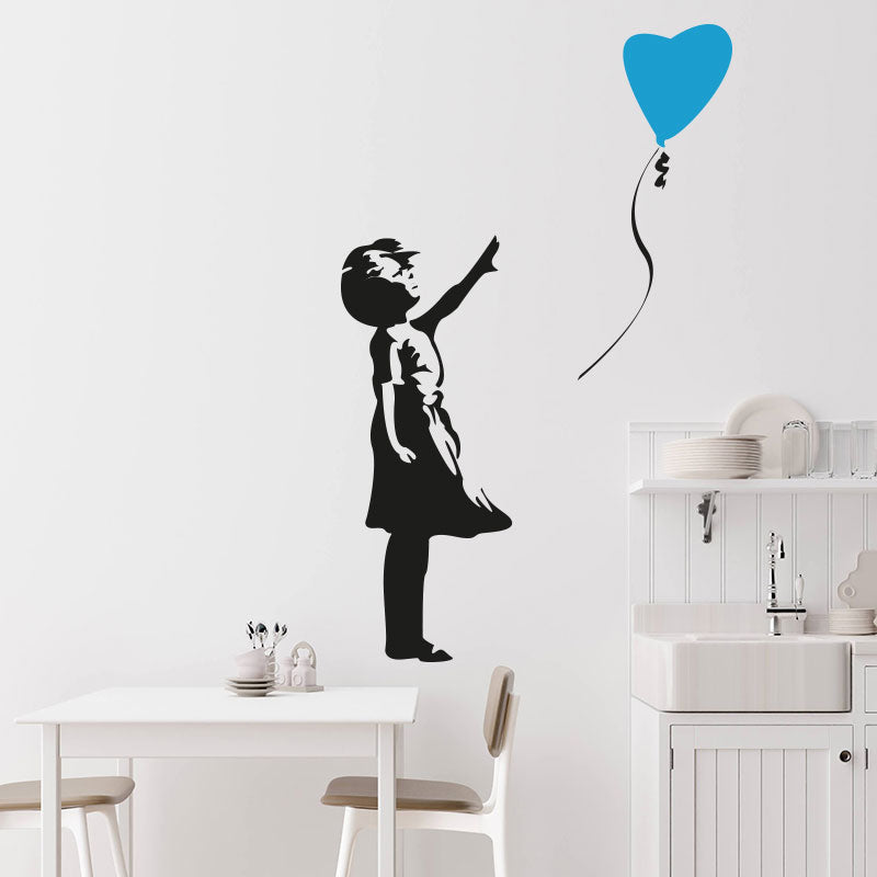 balloon girl wall art sticker decal