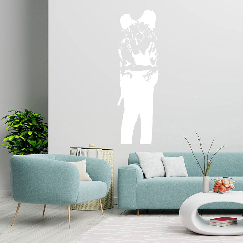 kissing cops coppers wall sticker decal