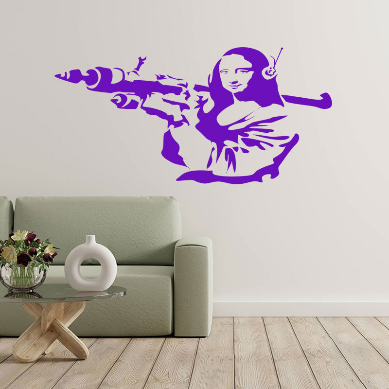 mona lisa banksy wall sticker