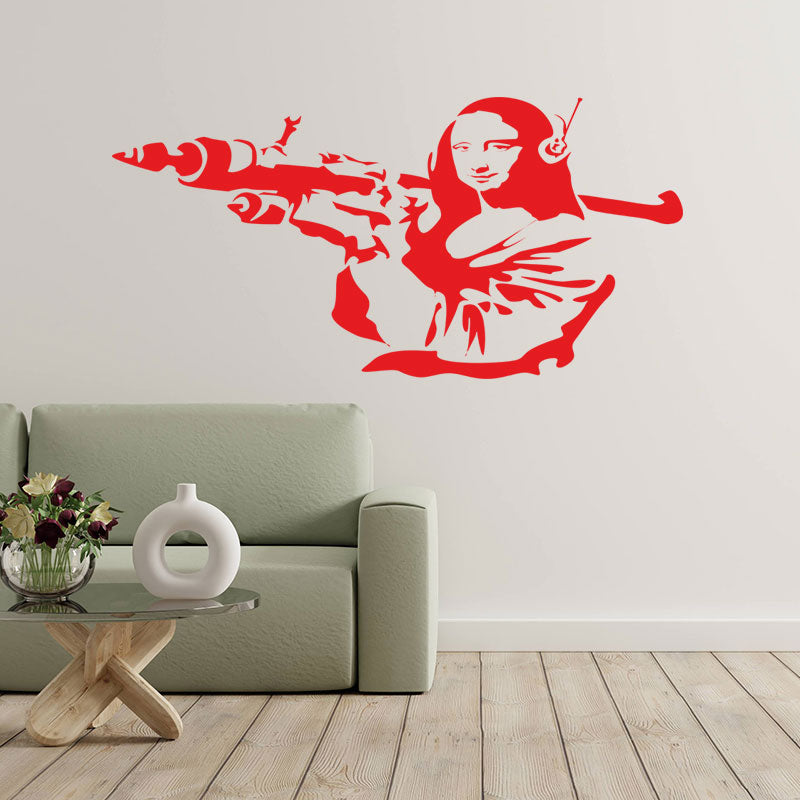 mona lisa banksy wall sticker