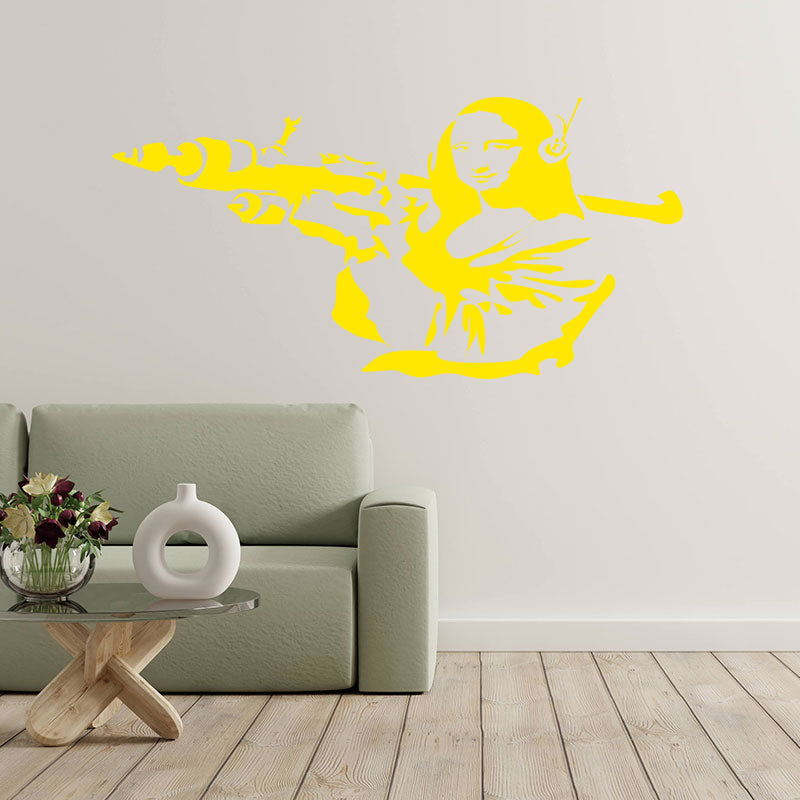 mona lisa banksy wall sticker