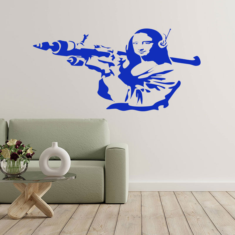mona lisa banksy wall sticker