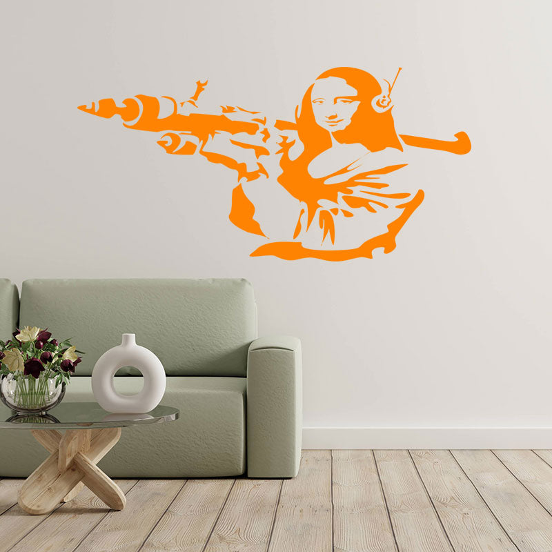 mona lisa banksy wall sticker