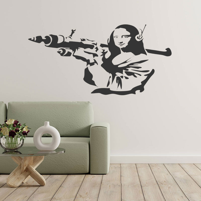mona lisa banksy wall sticker