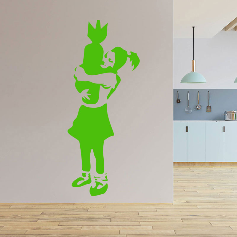 bomber girl s banksy art wall sticker