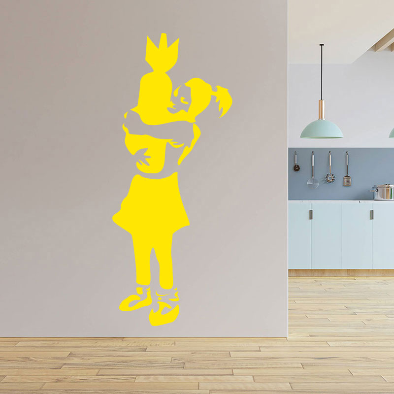bomber girl s banksy art wall sticker