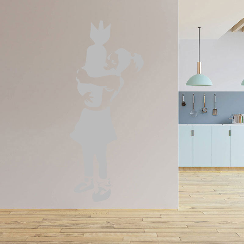 bomber girl s banksy art wall sticker
