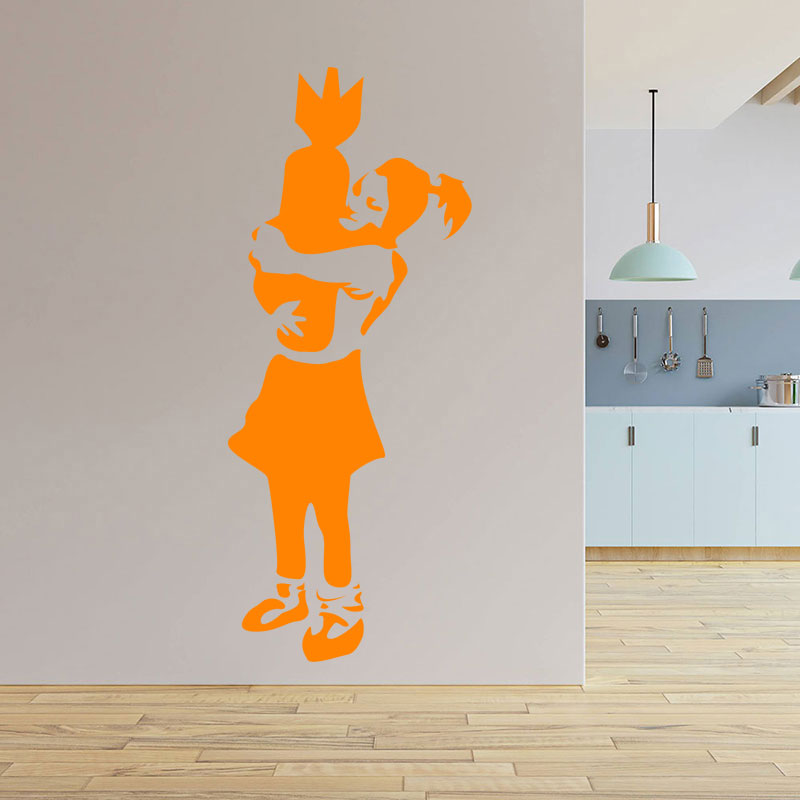 bomber girl s banksy art wall sticker