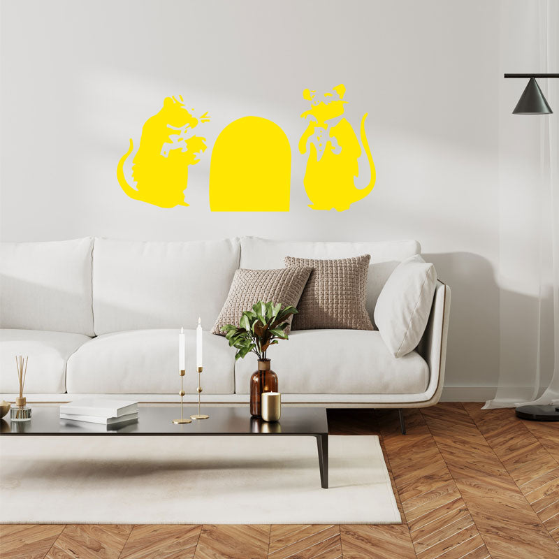 rats in hole wall art sticker decal wall sticker
