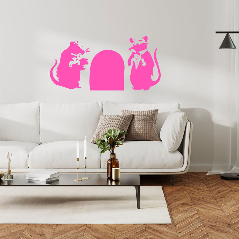 rats in hole wall art sticker decal wall sticker