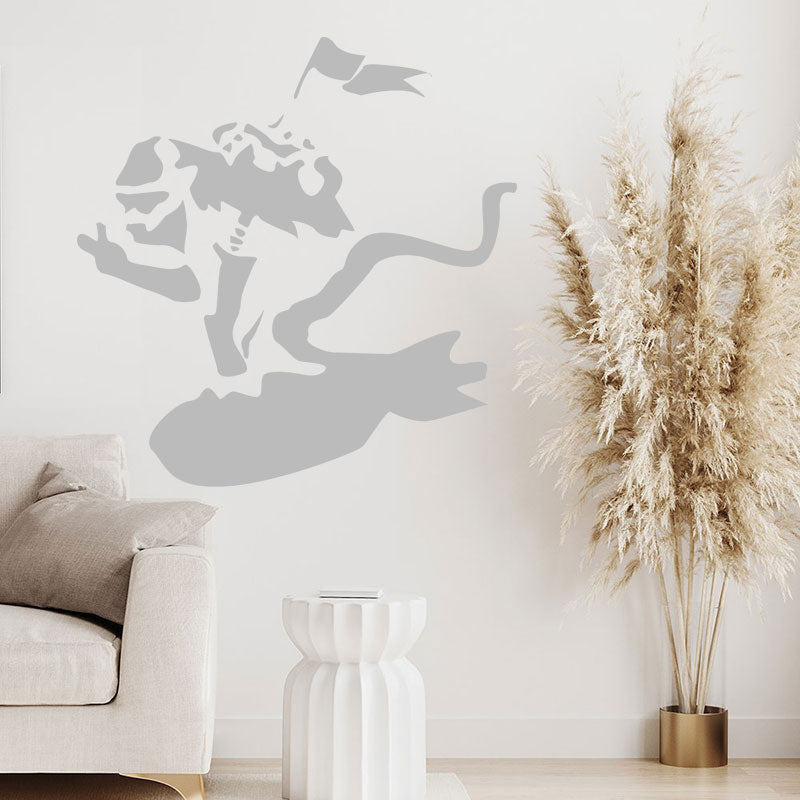 surf monkey art decals banksy wall sticker