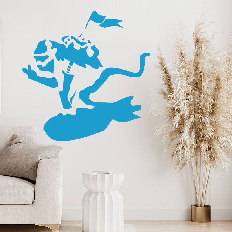 surf monkey art decals banksy wall sticker
