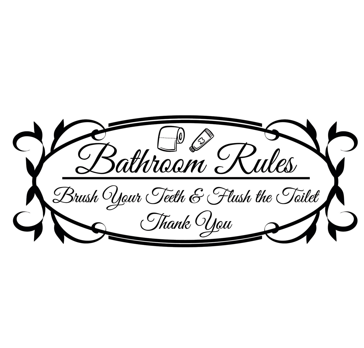 Bathroom Rules Bold Wall Sticker - Vinyl Decal
