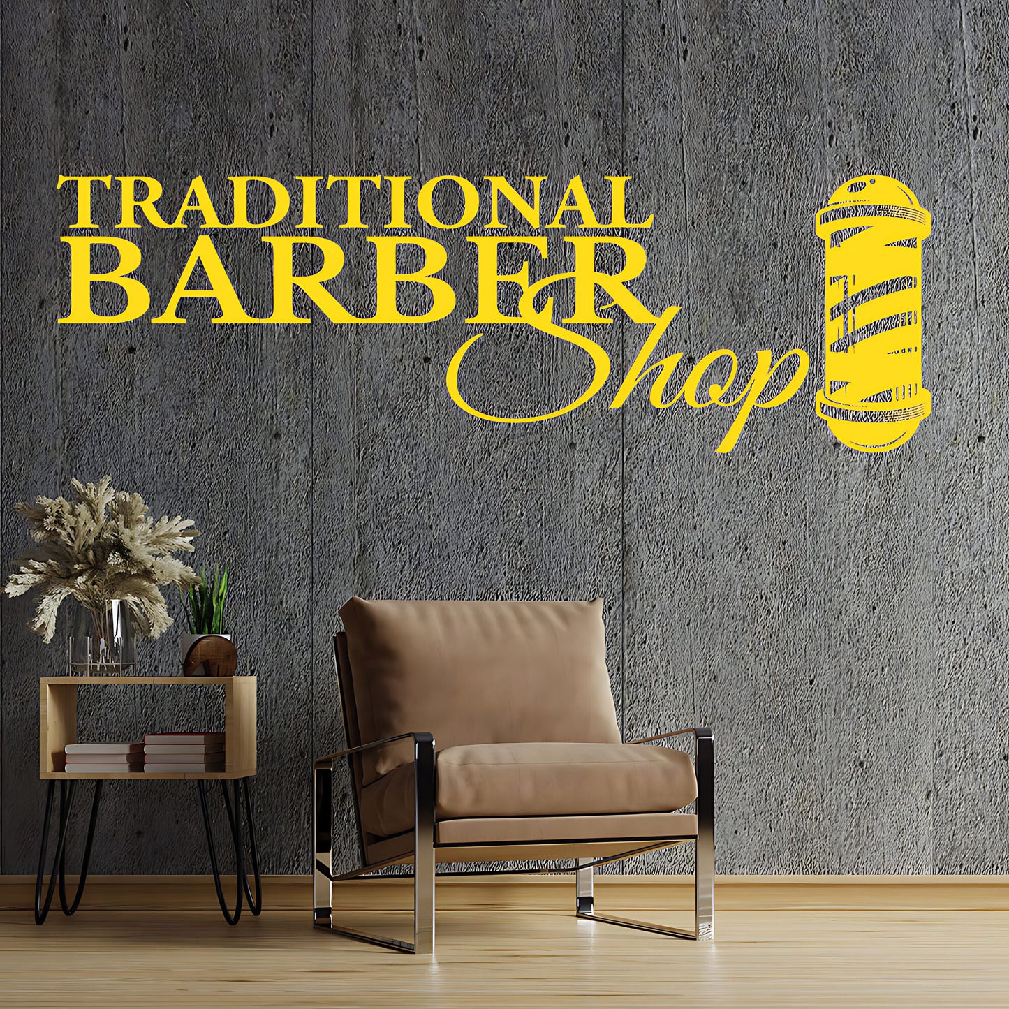 Traditional Barber Pole Wall Sticker & Barbershop Window Decal