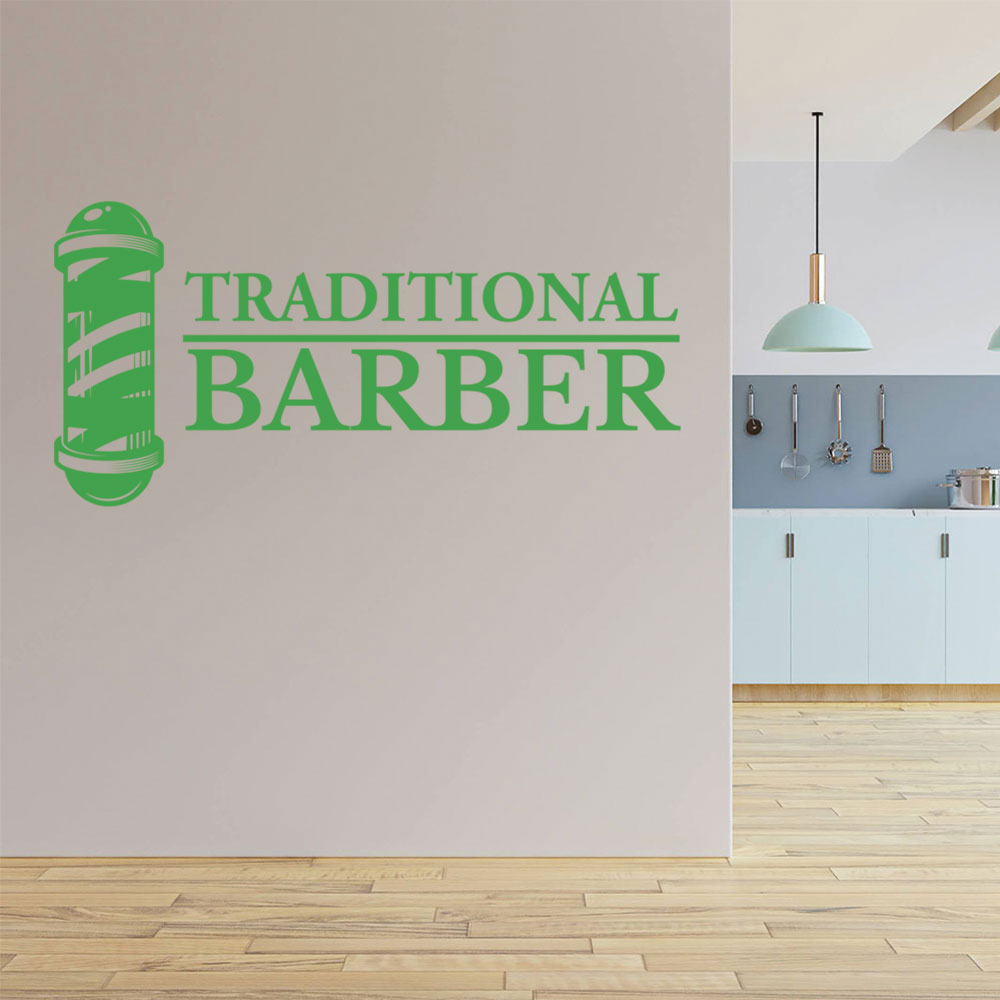 traditional barber shop wall sticker with classic