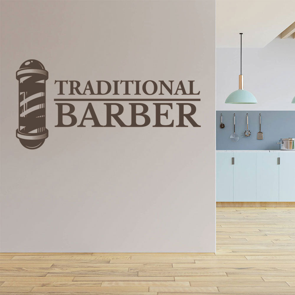 traditional barber shop wall sticker with classic