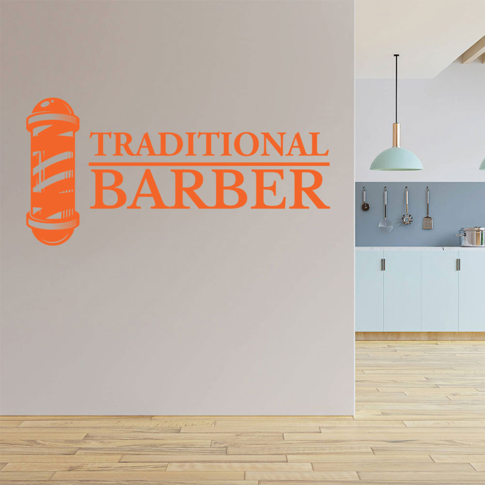 traditional barber shop wall sticker with classic