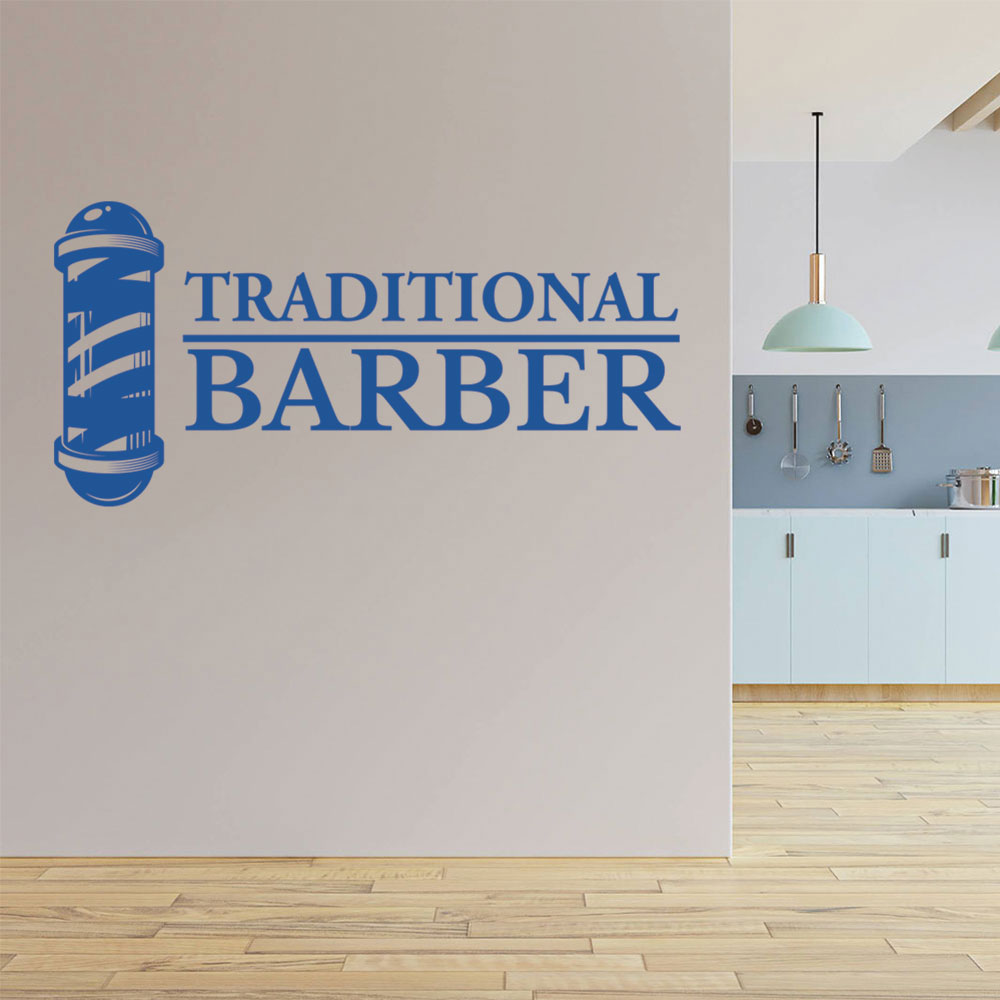 traditional barber shop wall sticker with classic
