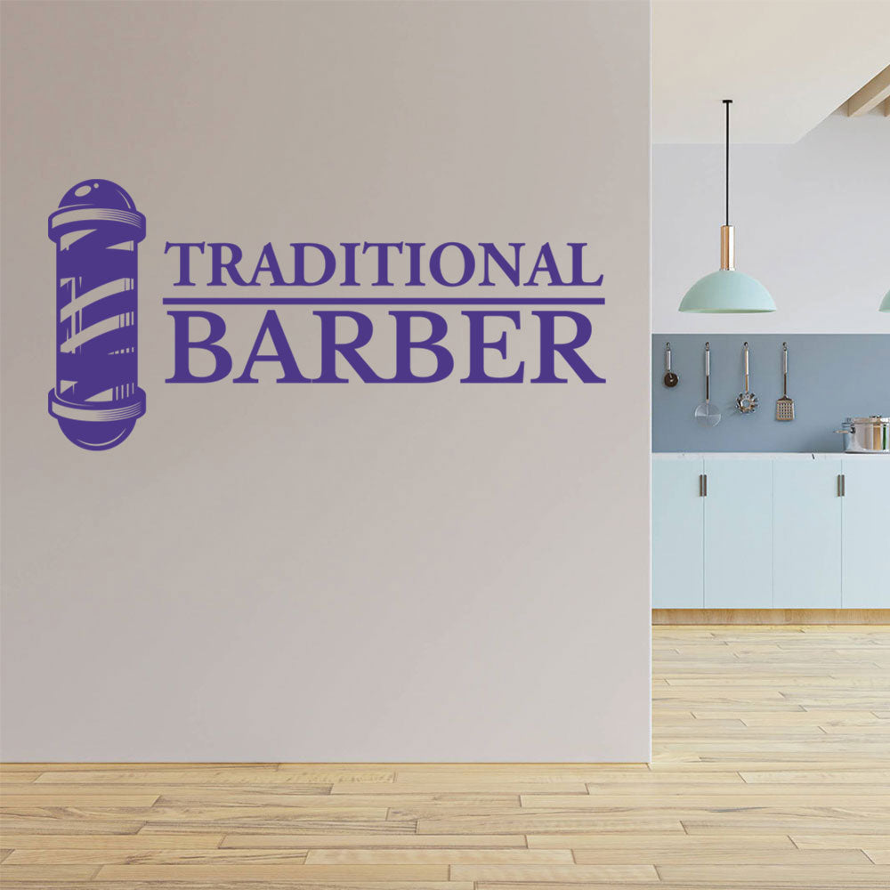 traditional barber shop wall sticker with classic