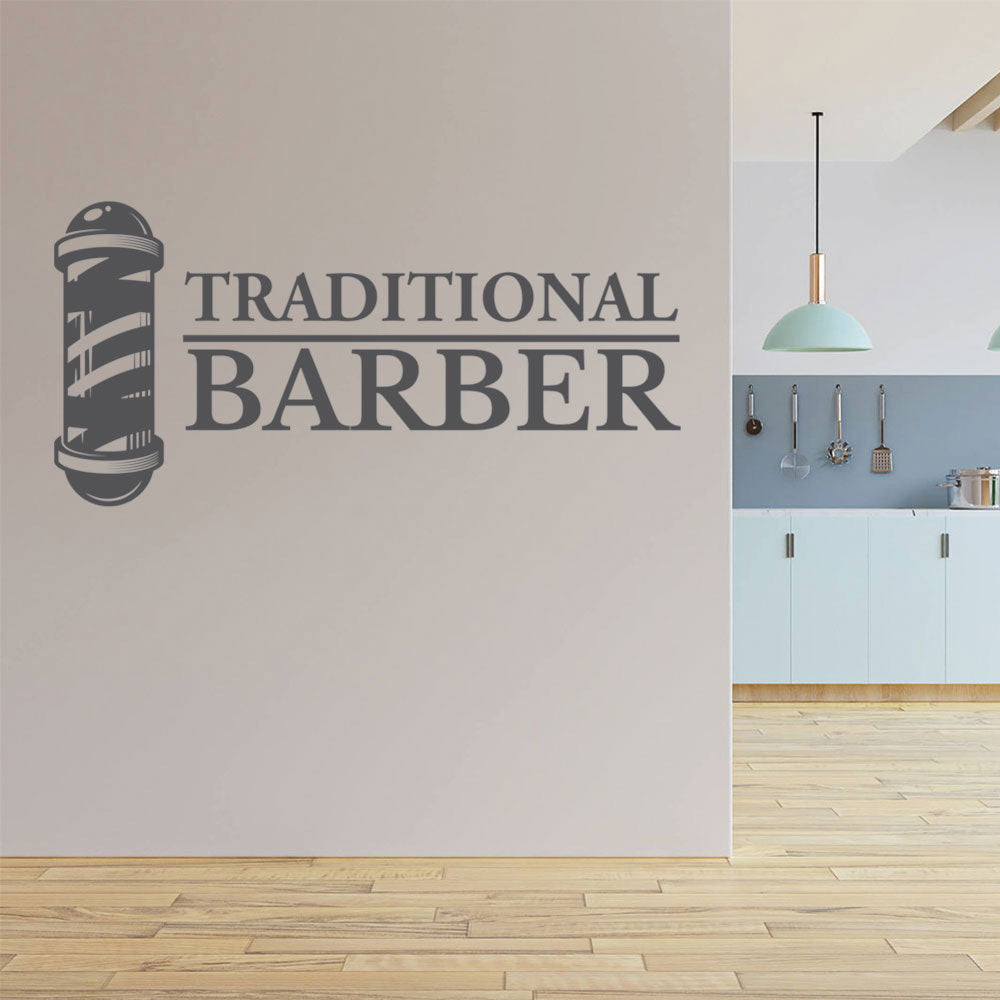 traditional barber shop wall sticker with classic
