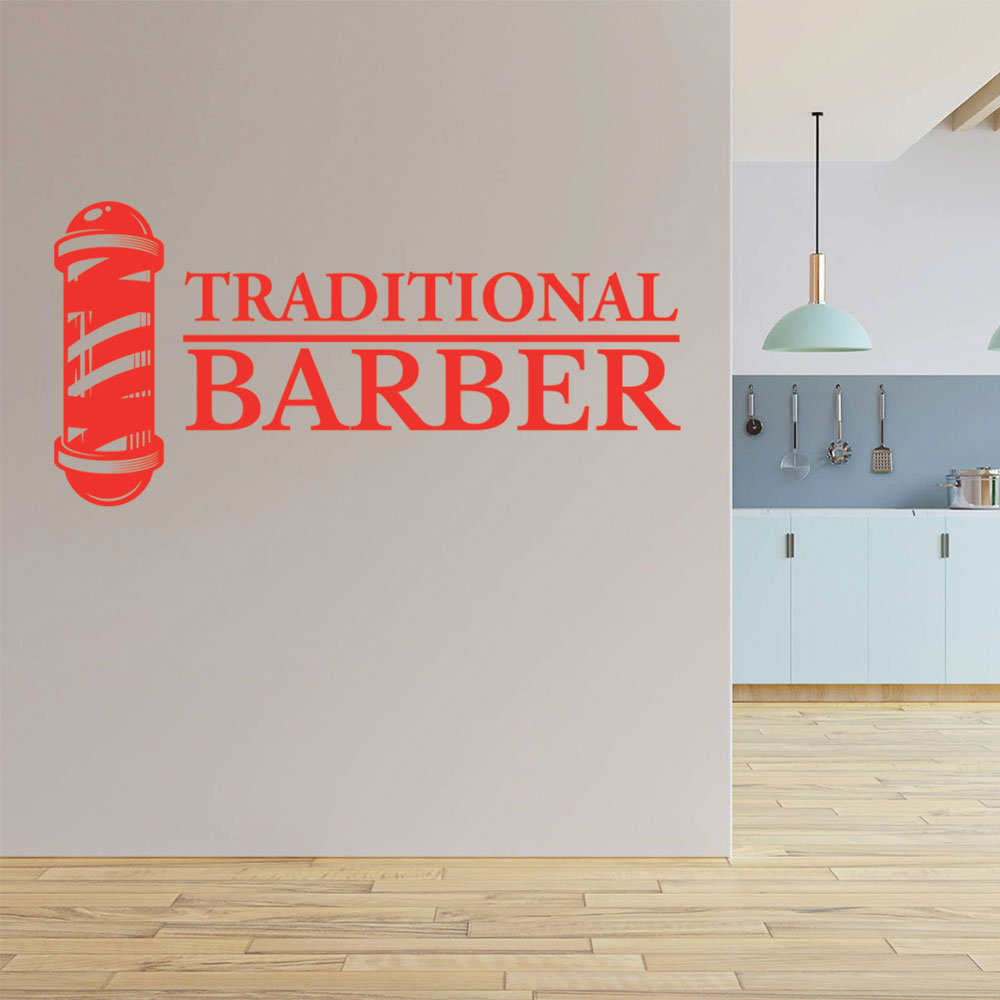 traditional barber shop wall sticker with classic