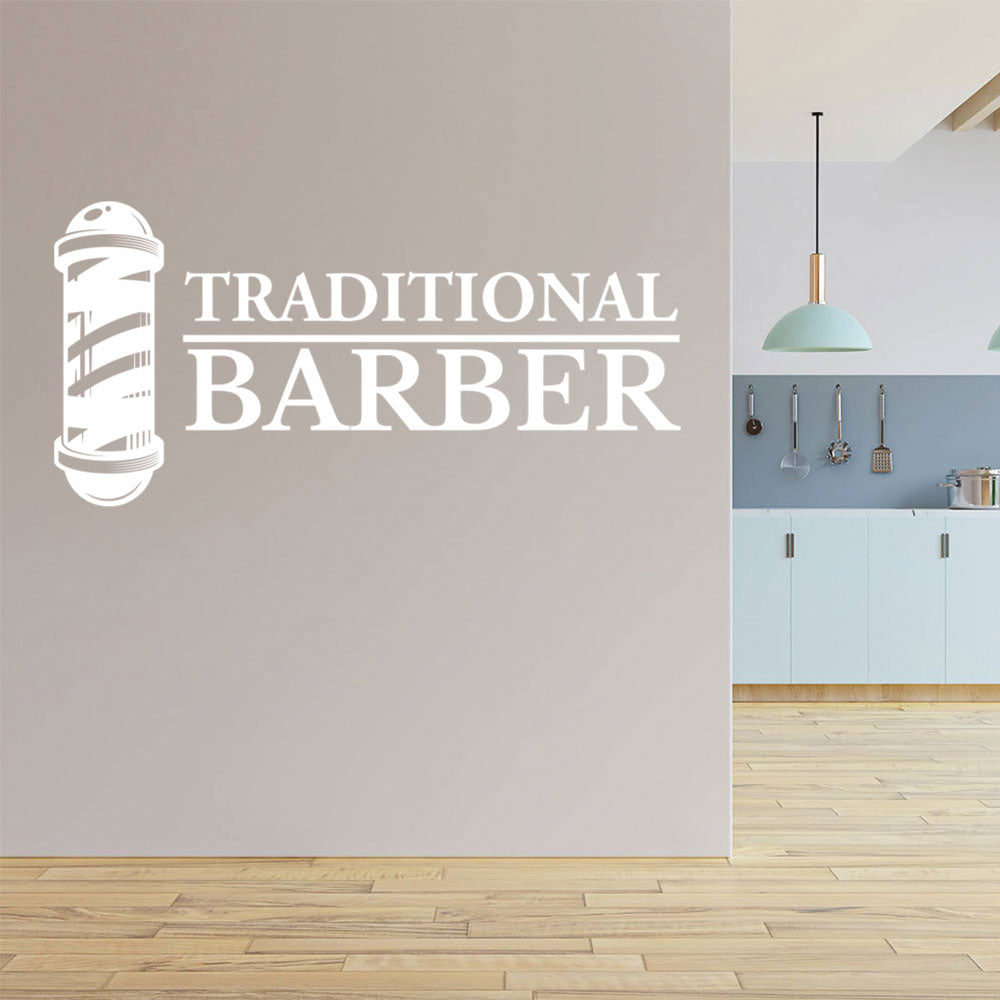 traditional barber shop wall sticker with classic