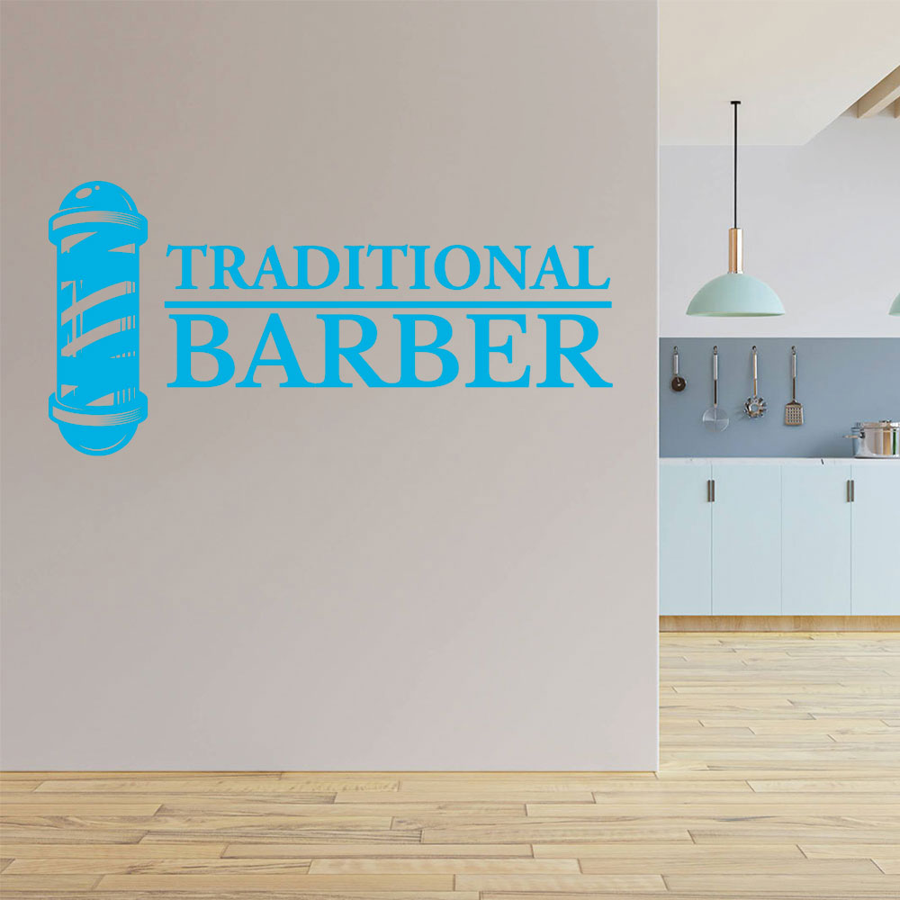 traditional barber shop wall sticker with classic