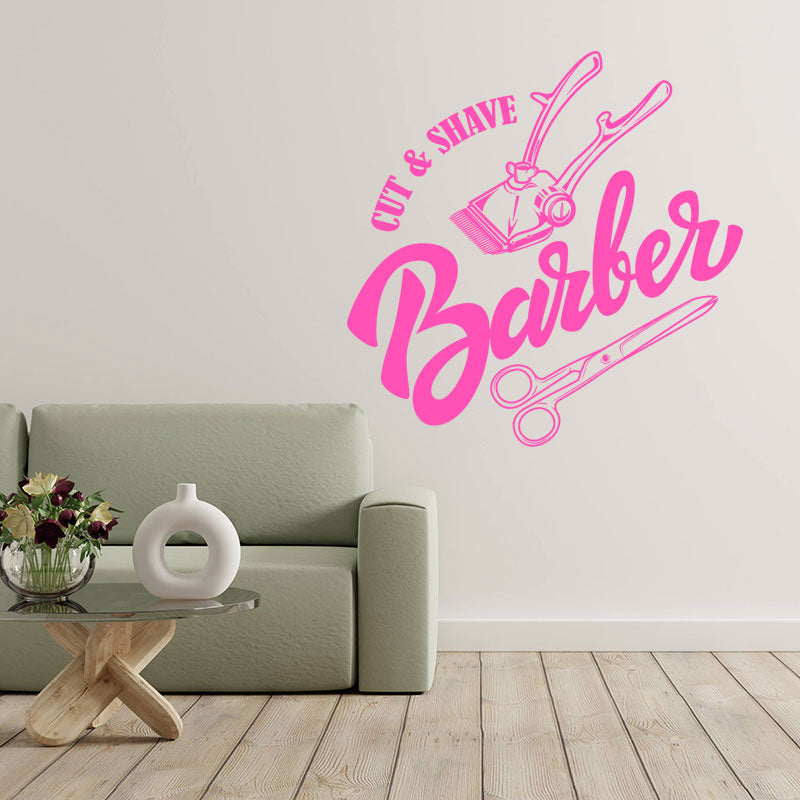 hipster barber shop wall sticker