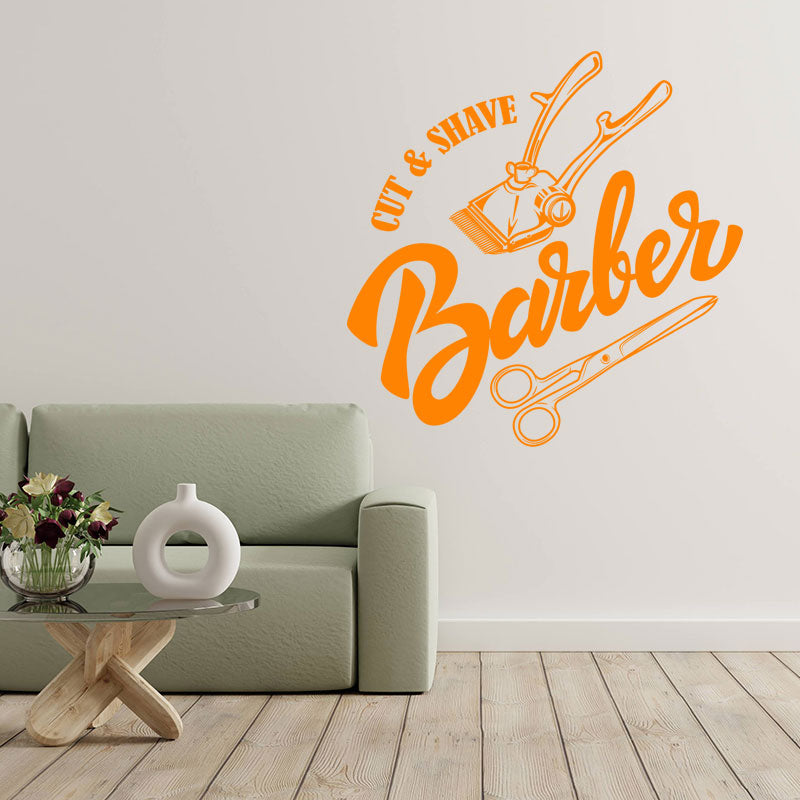 hipster barber shop wall sticker