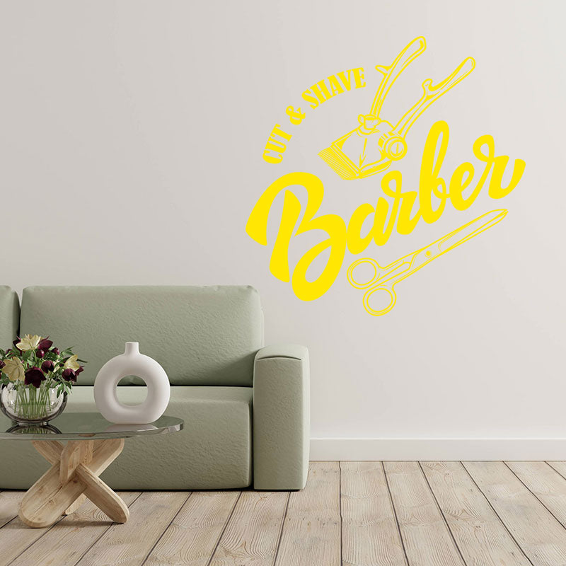 hipster barber shop wall sticker