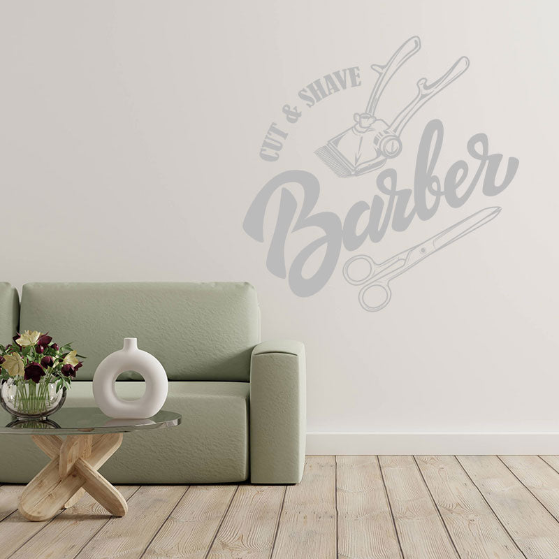 hipster barber shop wall sticker