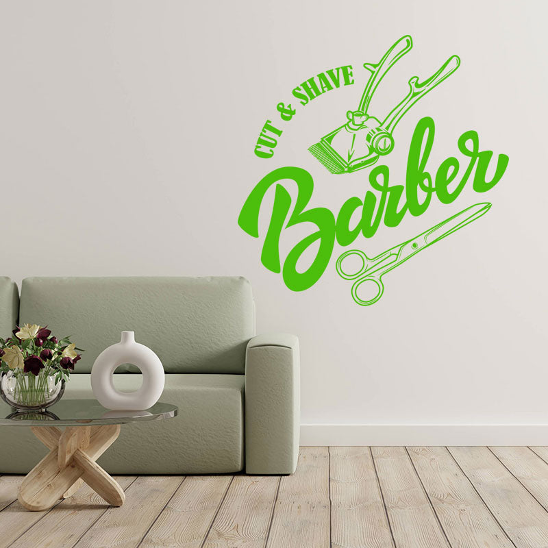 hipster barber shop wall sticker