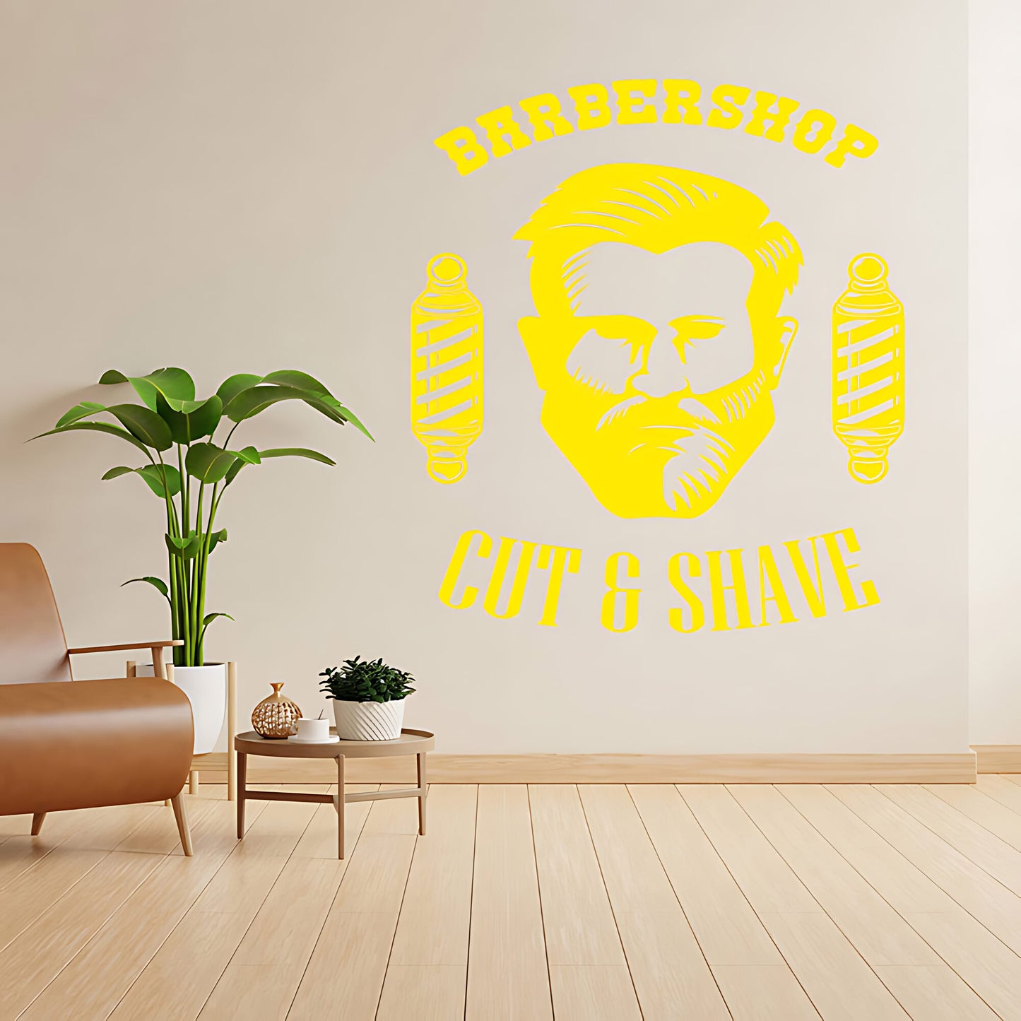 Vintage Beard Graphic Barber Shop Wall Stickers & Decals | UK Made