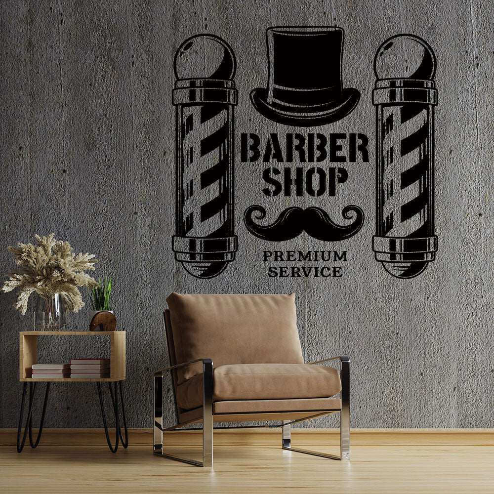 barber shop wall decal with wall sticker