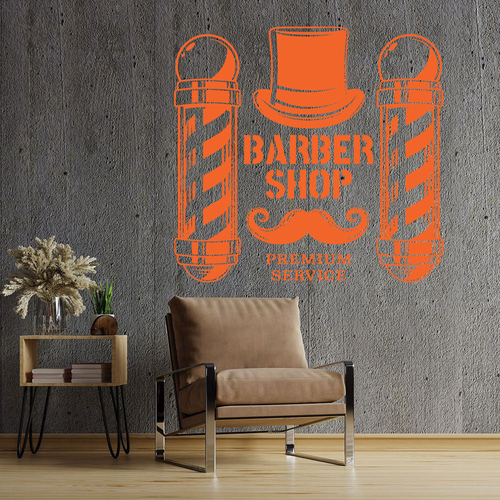 barber shop wall decal with wall sticker