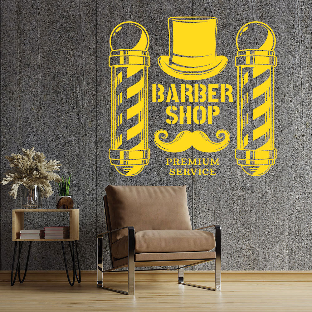 barber shop wall decal with wall sticker