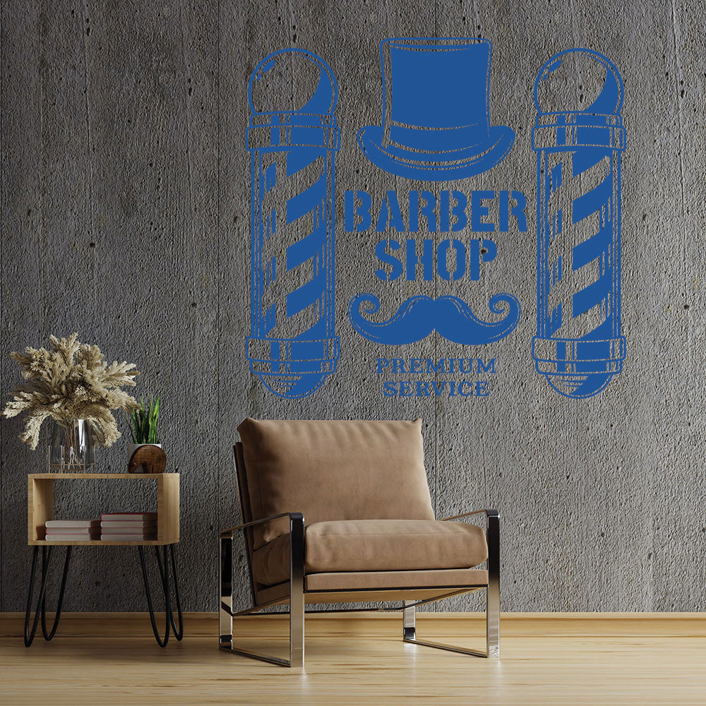 barber shop wall decal with wall sticker