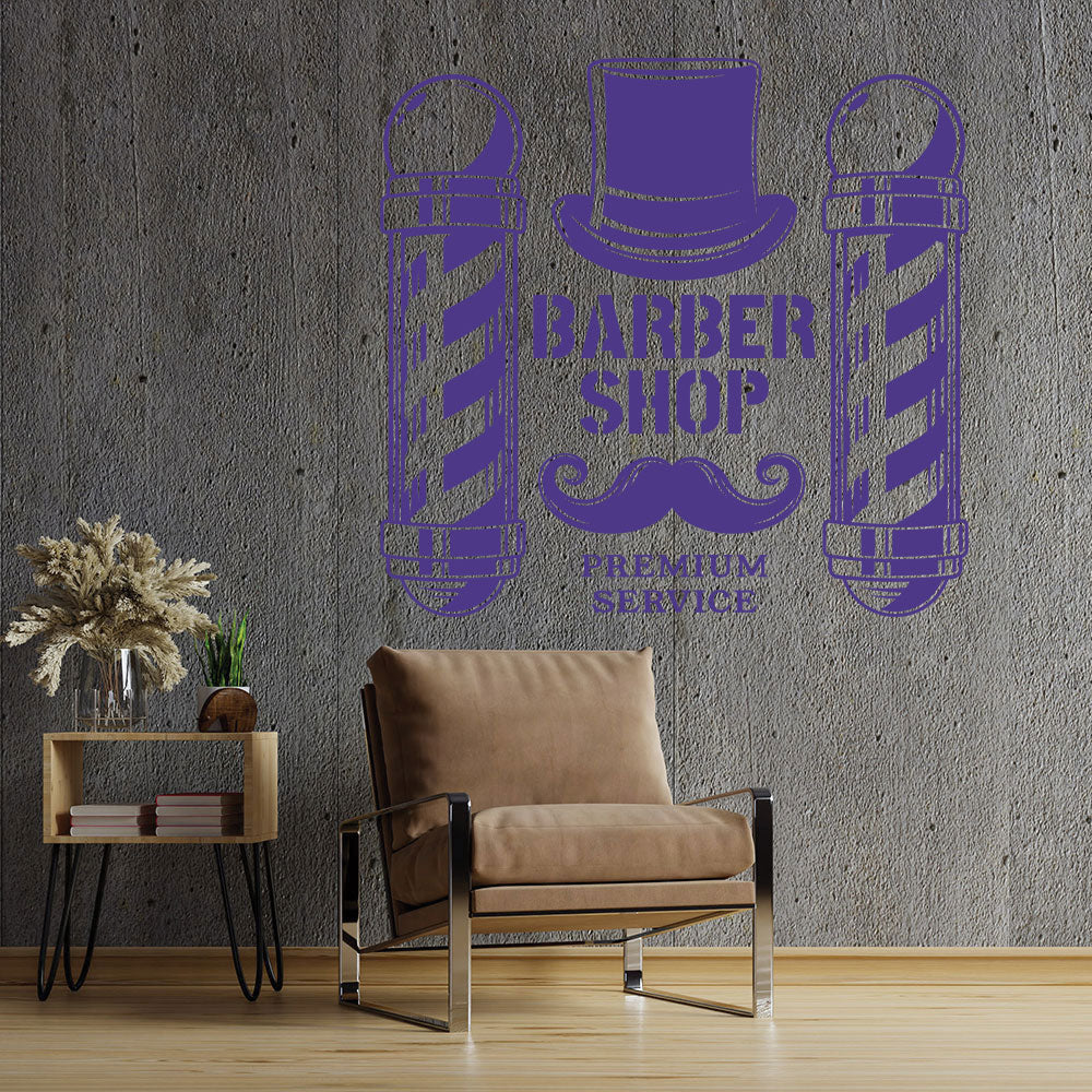 barber shop wall decal with wall sticker