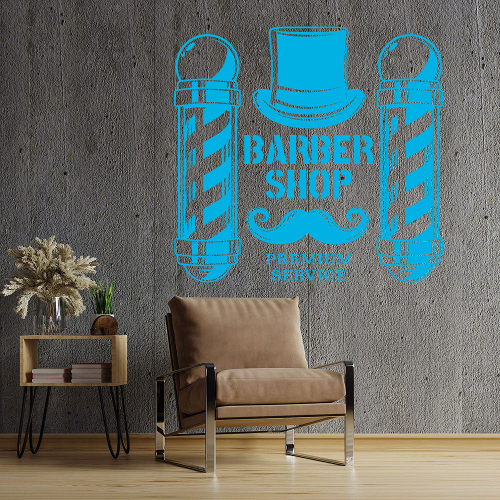 barber shop wall decal with wall sticker