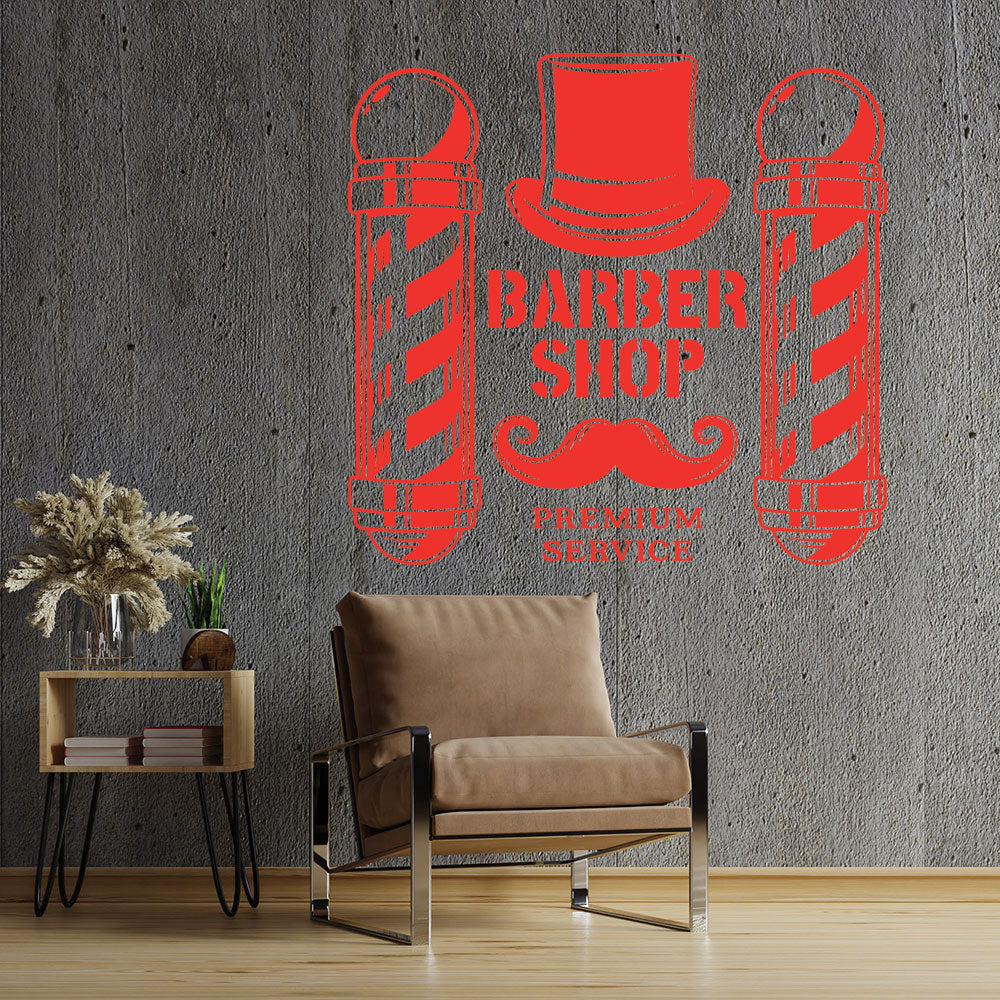 barber shop wall decal with wall sticker